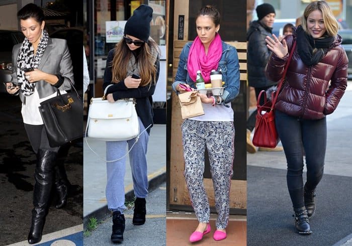 Celebrities showing how to wear an infinity scarf