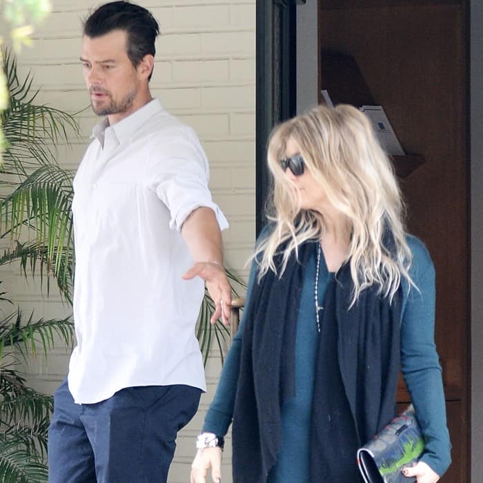 Fergie and Josh Duhamel leaving the church after going to an early Sunday mass in Brentwod on June 9, 2013