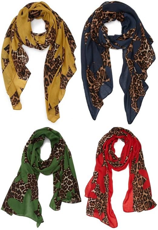 Tasha Leopard Flower Scarf in many colors