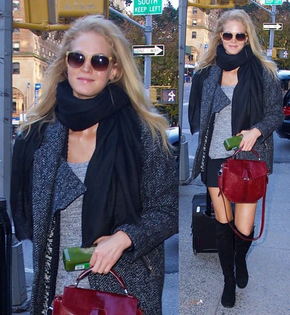 Erin Heatherton arrives at the Armory in New York City to prep for the Victoria Secret Fashion Show