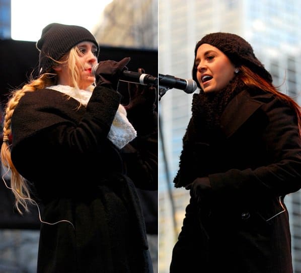 Megan and Liz perform at the Magnificent Mile Lights Festival 2013