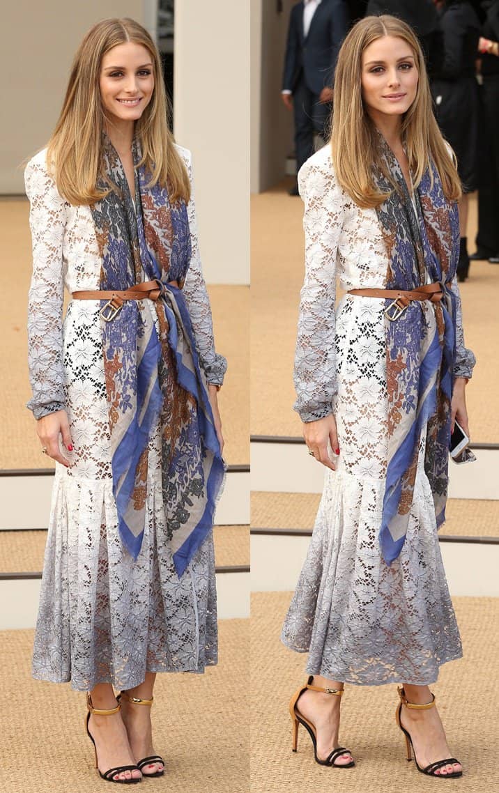 Olivia Palermo attends the spring 2015 Burberry Prorsum show in London on September 15, 2014