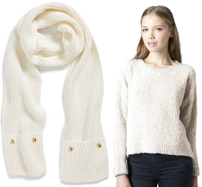 MICHAEL Michael Kors Thermal Pocket Scarf and Topshop Boucle Knit Sweater, $68