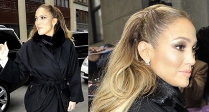 Jennifer Lopez Elevates All-Black Outfit With Shimmering Silk Dress and Long Wool Coat