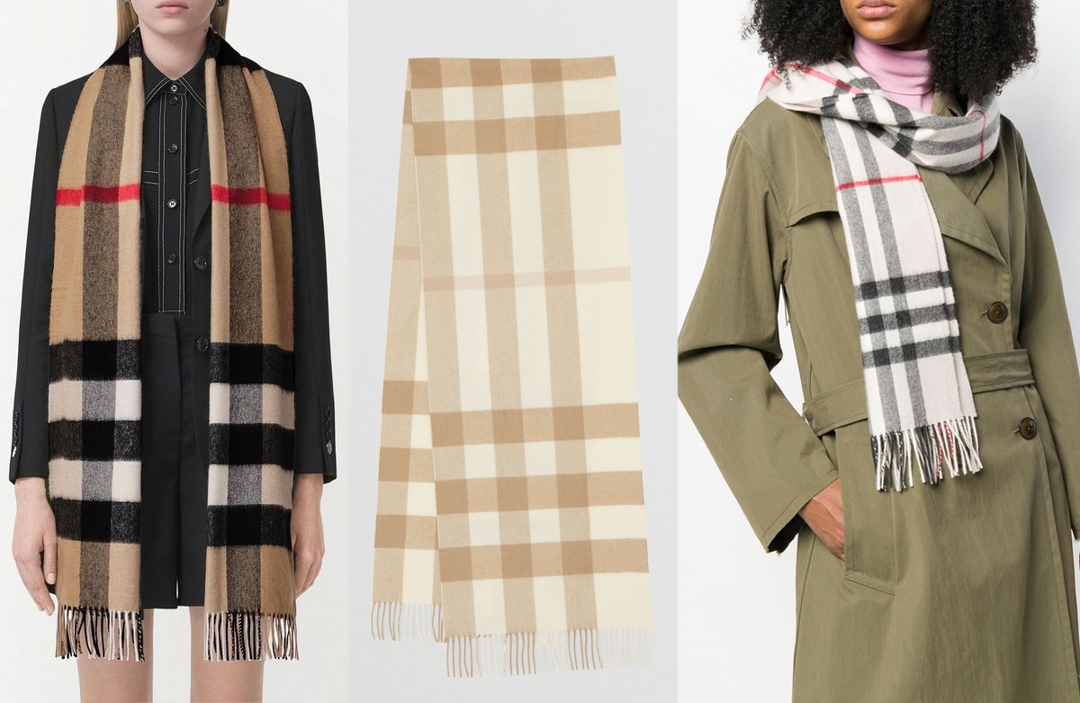 Burberry's best-selling Classic Check Cashmere Scarf is available in 28 color options